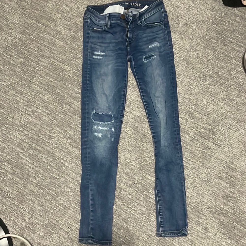 american eagle super stretch skinny jeans SIZE 0